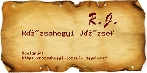 Rózsahegyi József névjegykártya